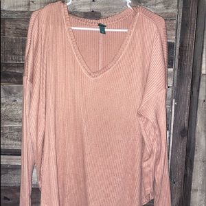 Wild Fable Cozy Rib Long Sleeve V-Neck